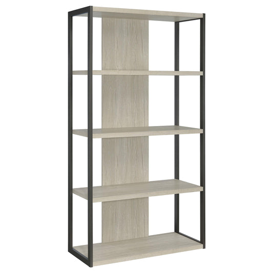 Loomis Bookshelf in White Washed Grey - Coaster Furniture