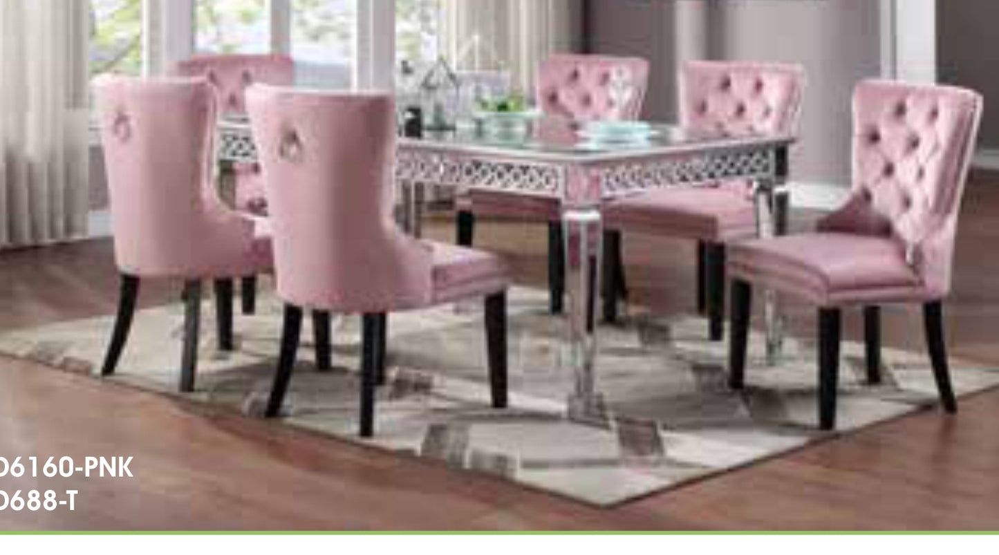 D6160 Velvet Mirror Dining Set