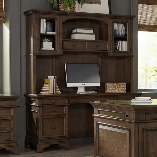 Hartshill CREDENZA DESK &amp; HUTCH in Burnished Oak - Coaster Furniture