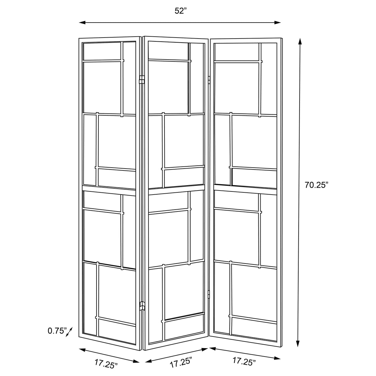 Damis Room Divider in Black - Coaster Furniture