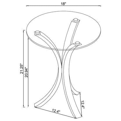 Laning Side Table in Clear - Coaster Furniture