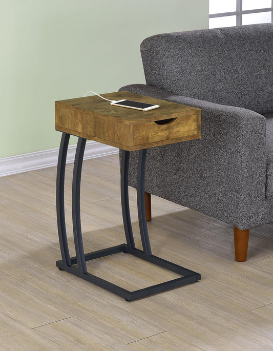 Troy Side Table in Rustic Nutmeg - Coaster Furniture