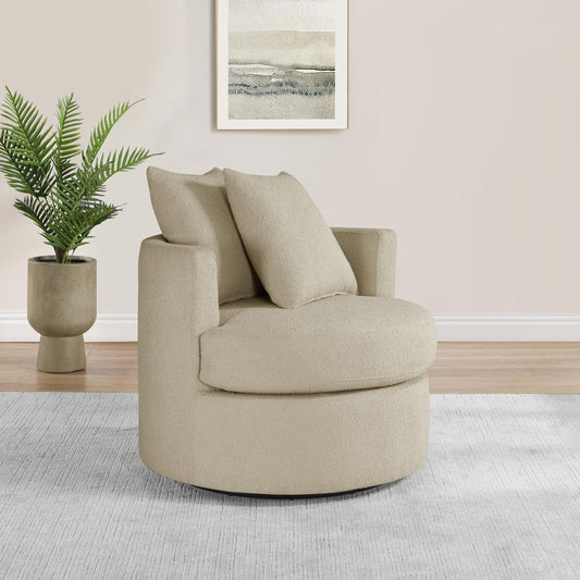 Debbie Swivel Chair in Camel - Coaster Furniture