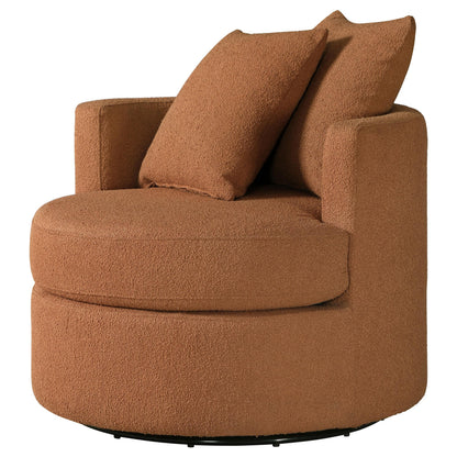 Debbie Swivel Chair in Camel - Coaster Furniture