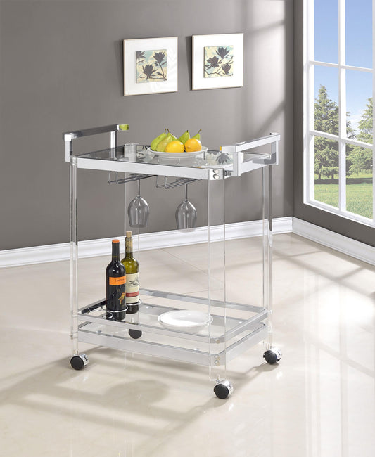 Jefferson Bar Cart in Clear - Coaster Furniture