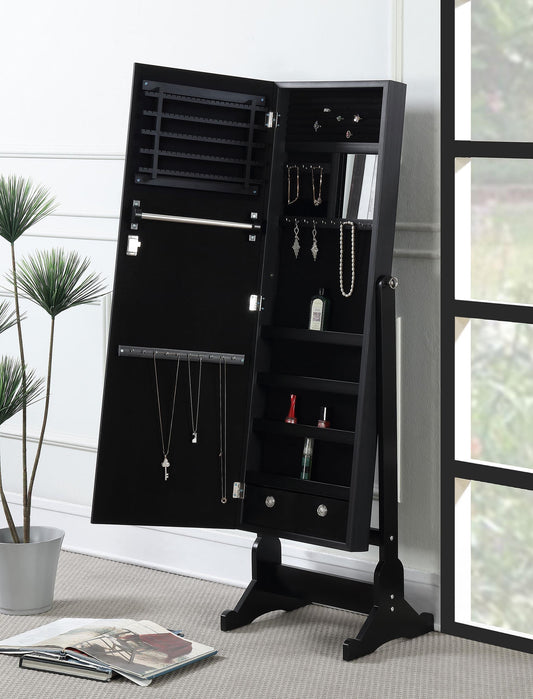 Tutuola Jewelry Cheval Mirror in Black - Coaster Furniture
