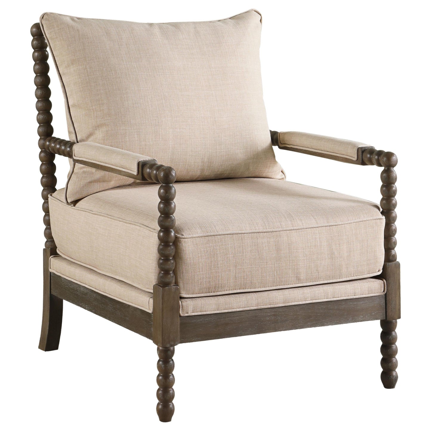 Blanchett Accent Chair - Beige / Distressed Brown