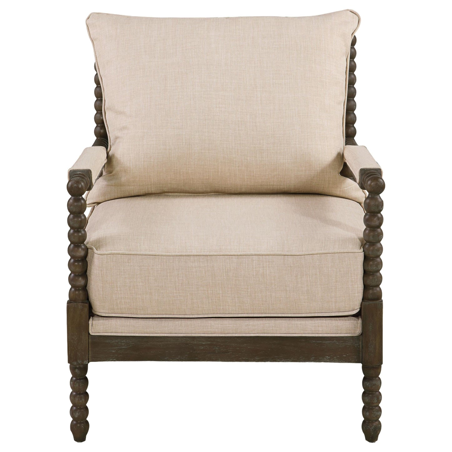 Blanchett Accent Chair - Beige / Distressed Brown