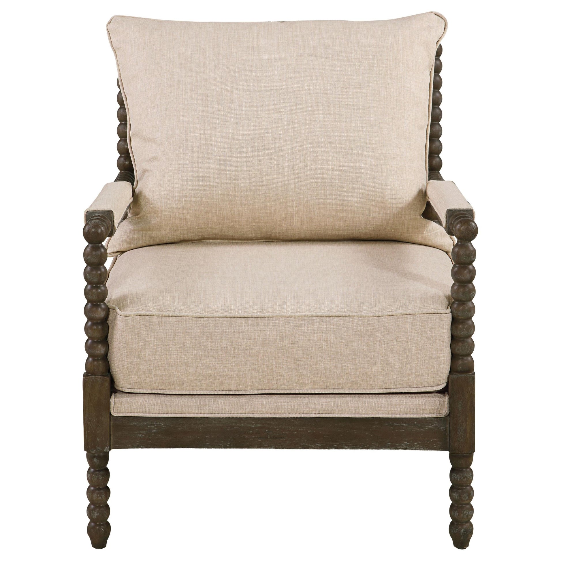 Blanchett Accent Chair - Beige / Distressed Brown