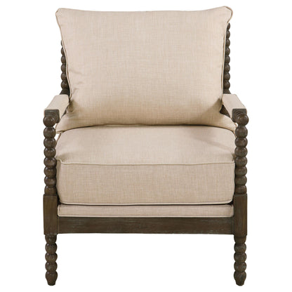 Blanchett Accent Chair - Beige / Distressed Brown