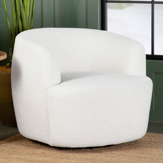 Hudson Swivel Chair in Ivory - Coaster Furniture