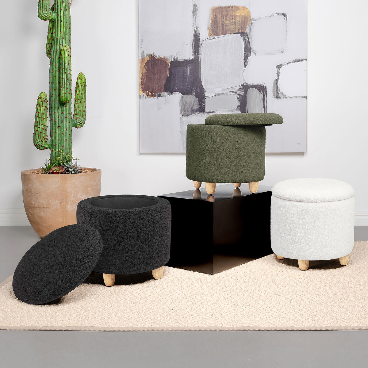 Siega Ottoman in White High Gloss - Coaster Furniture