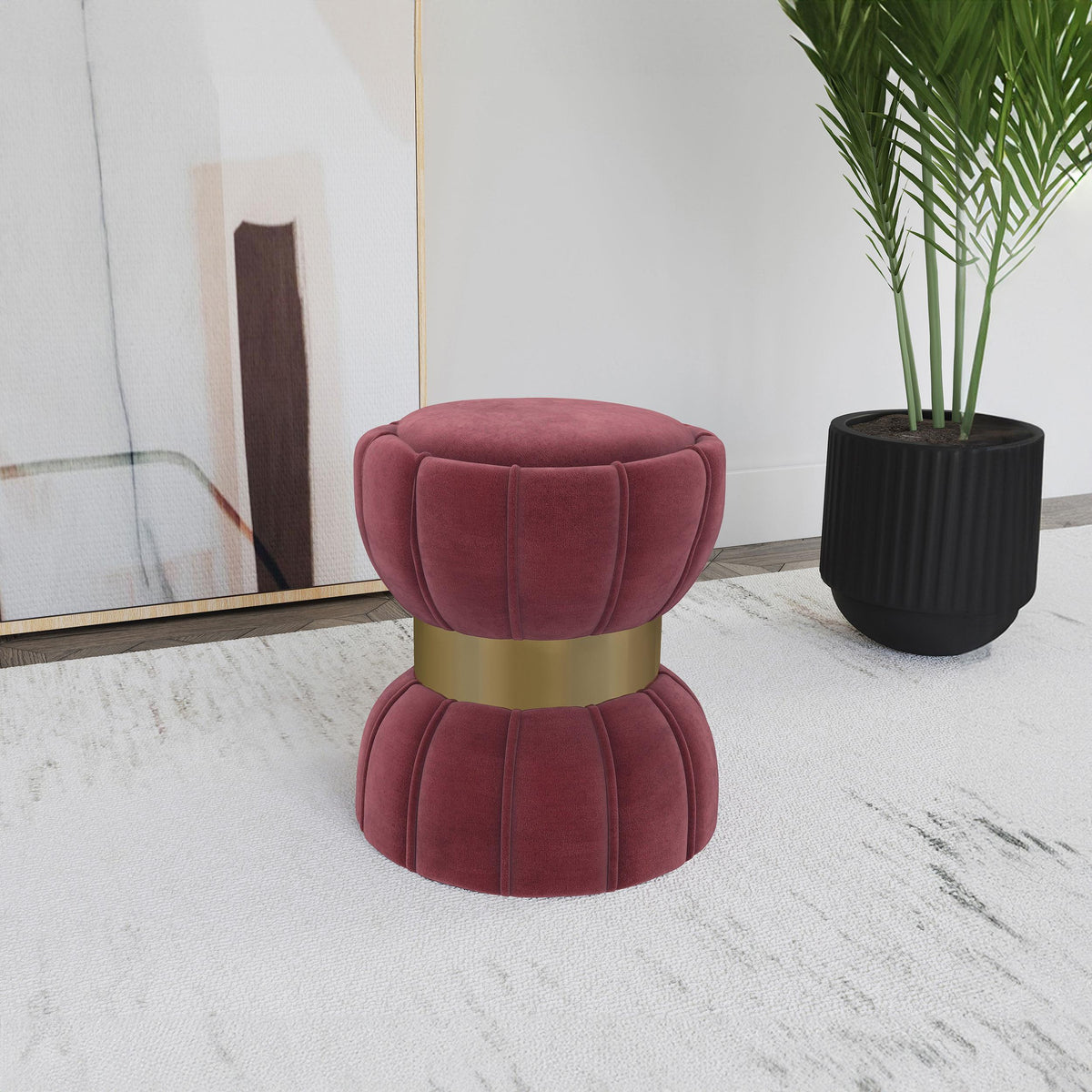 Sora Ottoman in Berry - Coaster Furniture