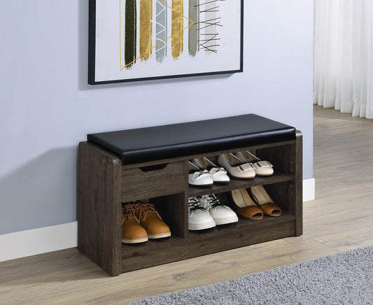 Arrington Storage Bench in Smoked Oak - Coaster Furniture