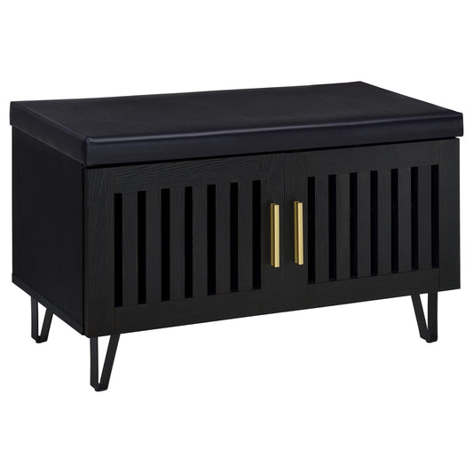 Brixton Storage Bench in Black - Coaster Furniture
