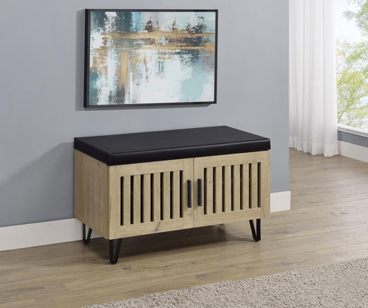 Brixton Storage Bench in Black - Coaster Furniture