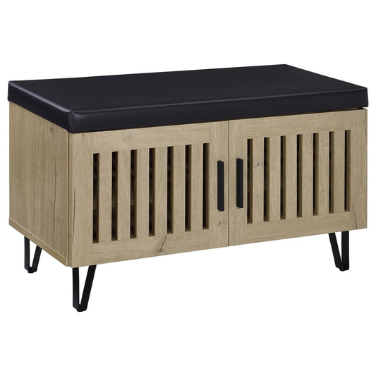 Brixton Storage Bench in Black - Coaster Furniture