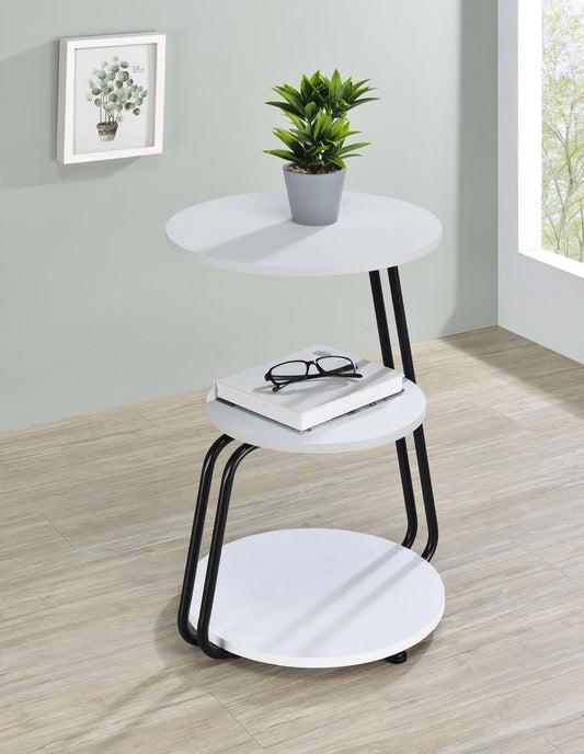 Hilly Side Table in White - Coaster Furniture
