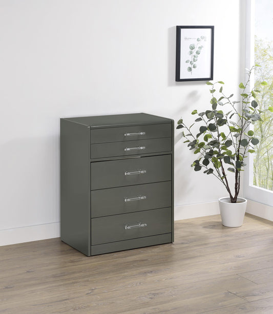 Danbury Vanity Set in Grey High Gloss - Coaster Furniture