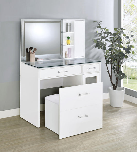 Danbury Vanity Set in Grey High Gloss - Coaster Furniture