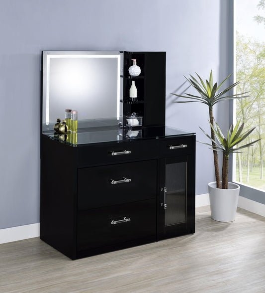 Danbury Vanity Set in Grey High Gloss - Coaster Furniture