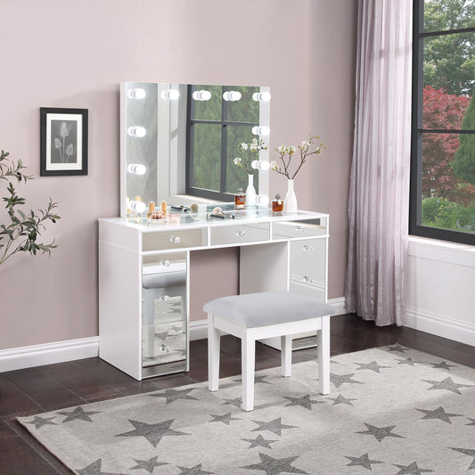 Regina Vanity Set in White - Coaster Furniture