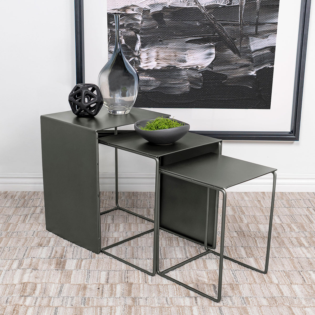 Imez 3-Piece Nesting Table in Grey - Coaster Furniture