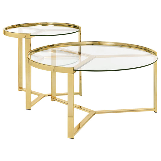 Imez 2-Piece Nesting Coffee Table in Grey - Coaster Furniture