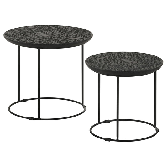 Loannis 2-Piece Nesting Table in Matte Black - Coaster Furniture
