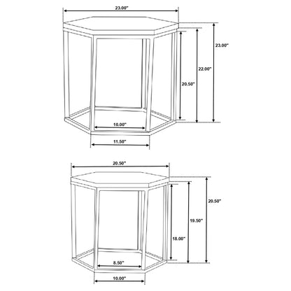 Loannis 2-Piece Nesting Table in Matte Black - Coaster Furniture
