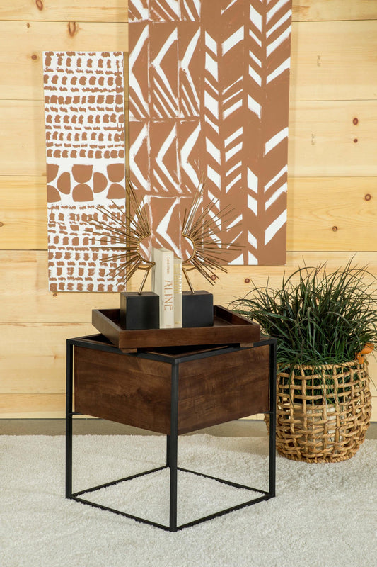 Ondrej Side Table in Dark Brown - Coaster Furniture