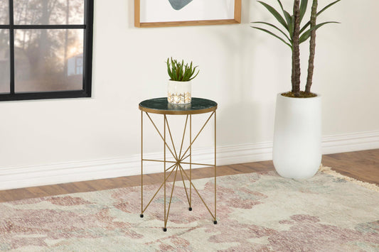 Eliska Side Table in Green Marble - Coaster Furniture