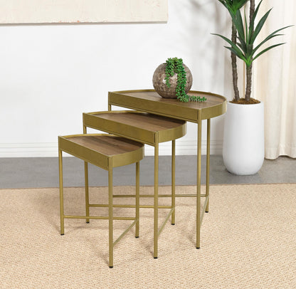 Tristen 3-Piece Nesting Table in Brown - Coaster Furniture