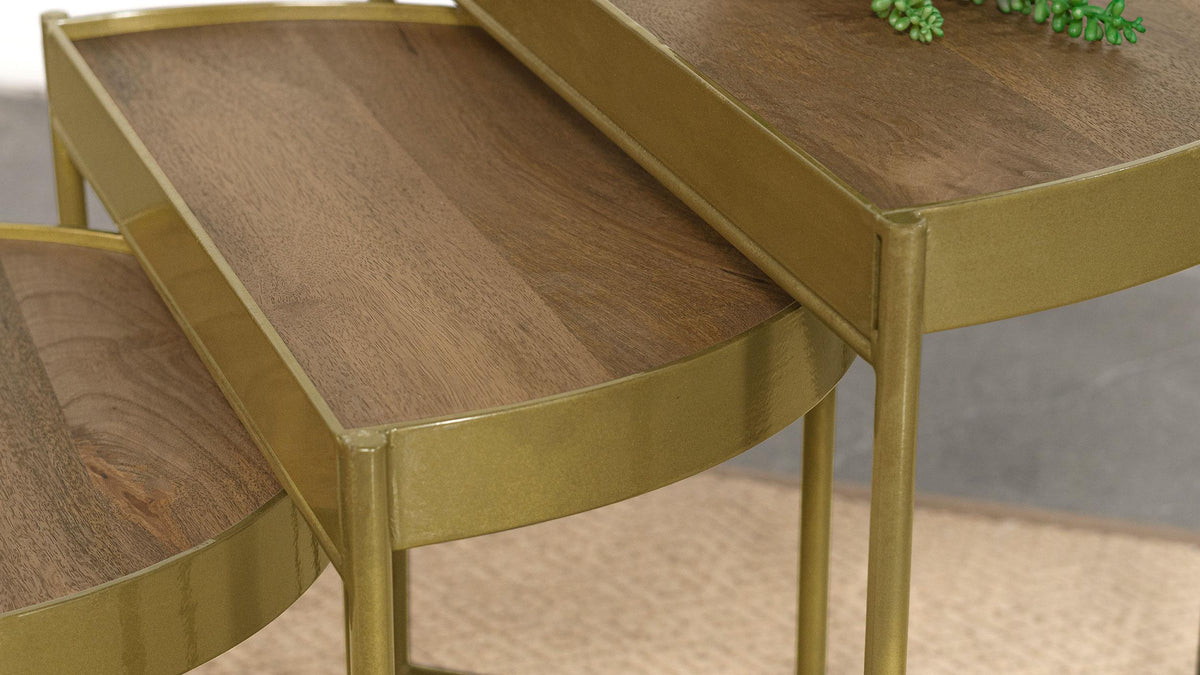 Tristen 3-Piece Nesting Table in Brown - Coaster Furniture