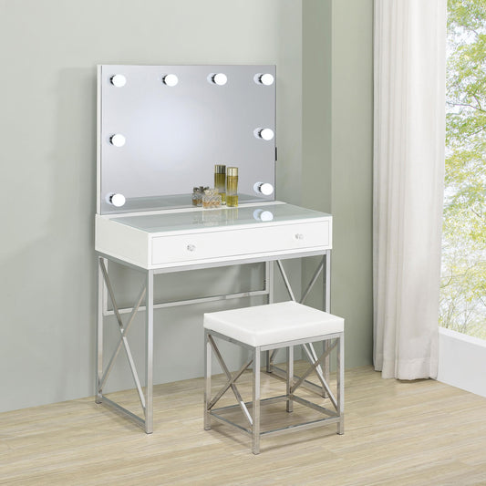 Eliza Vanity Set in White - Coaster Furniture
