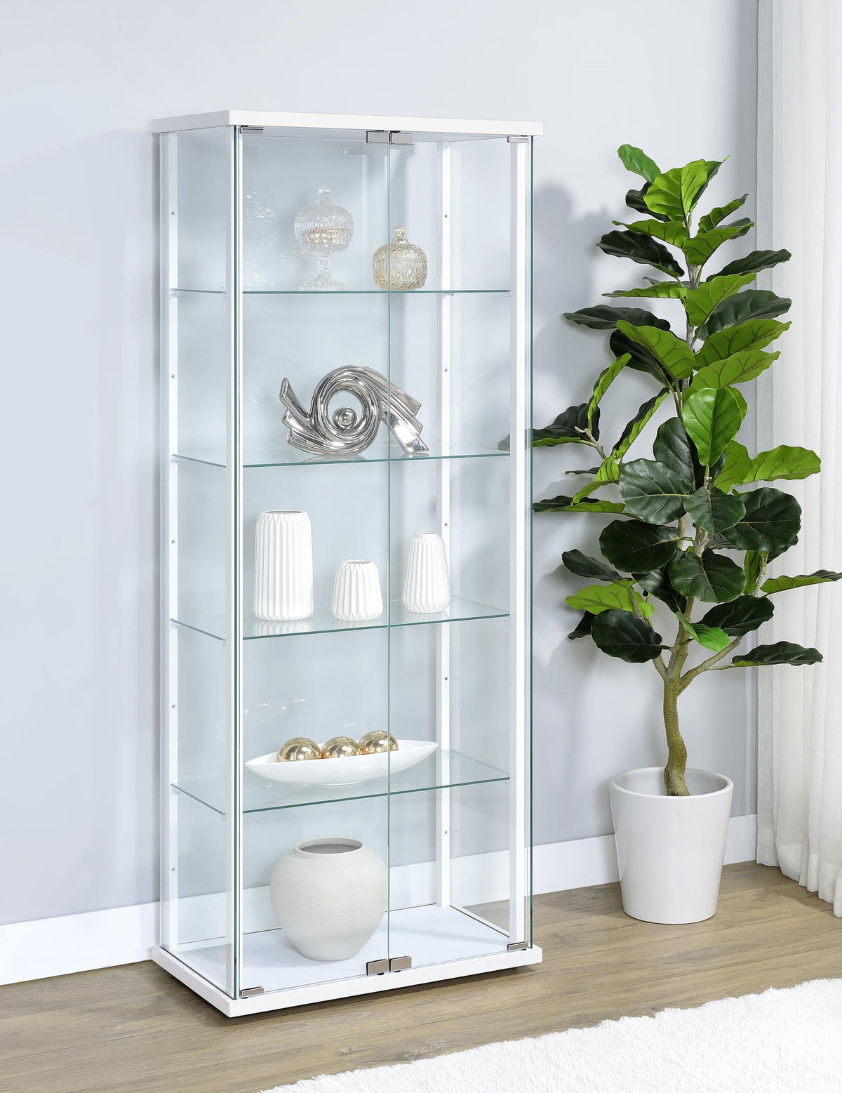 Delphinium Curio Cabinet in Black - Coaster Furniture