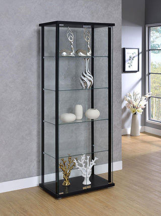 Delphinium Curio Cabinet in Black - Coaster Furniture