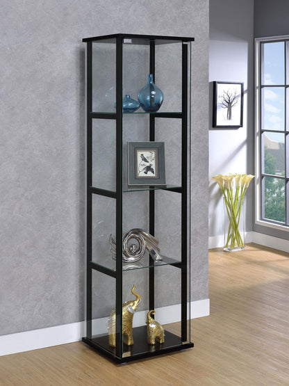 Delphinium Curio Cabinet in Black - Coaster Furniture
