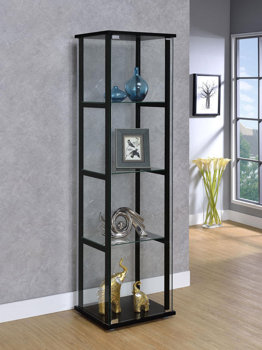 Delphinium Curio Cabinet in Black - Coaster Furniture