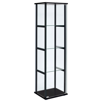 Delphinium Curio Cabinet in Black - Coaster Furniture