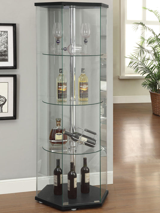 Zahavah Curio Cabinet in Black - Coaster Furniture