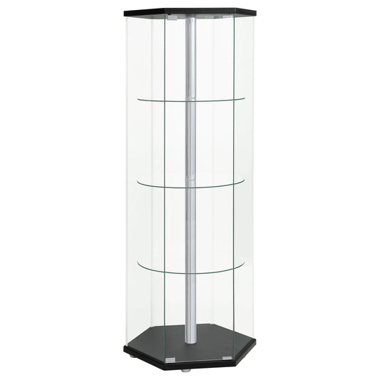 Zahavah Curio Cabinet in Black - Coaster Furniture