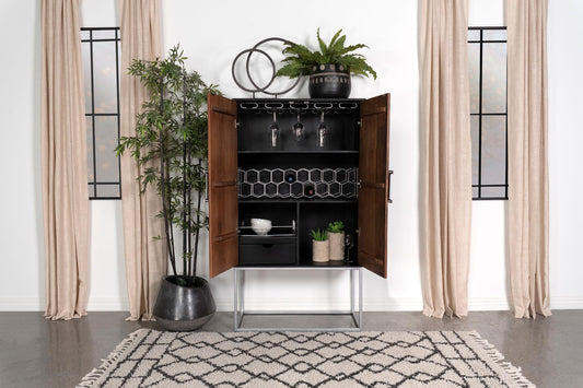 Borman Bar Cabinet in Walnut - Coaster Furniture