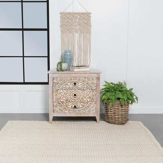 Mariska Accent Cabinet in Distressed White - Coaster Furniture