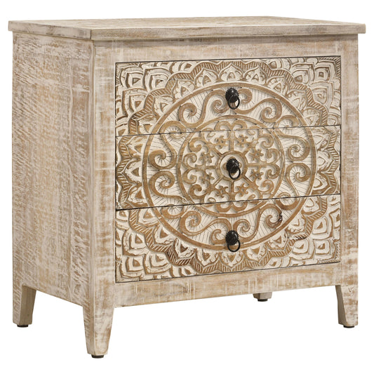 Mariska Accent Cabinet in Distressed White - Coaster Furniture