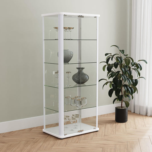 Mariska Curio Cabinet in Distressed White - Coaster Furniture