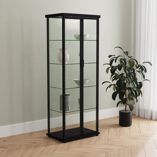 Aero Curio Cabinet in Black - Coaster Furniture