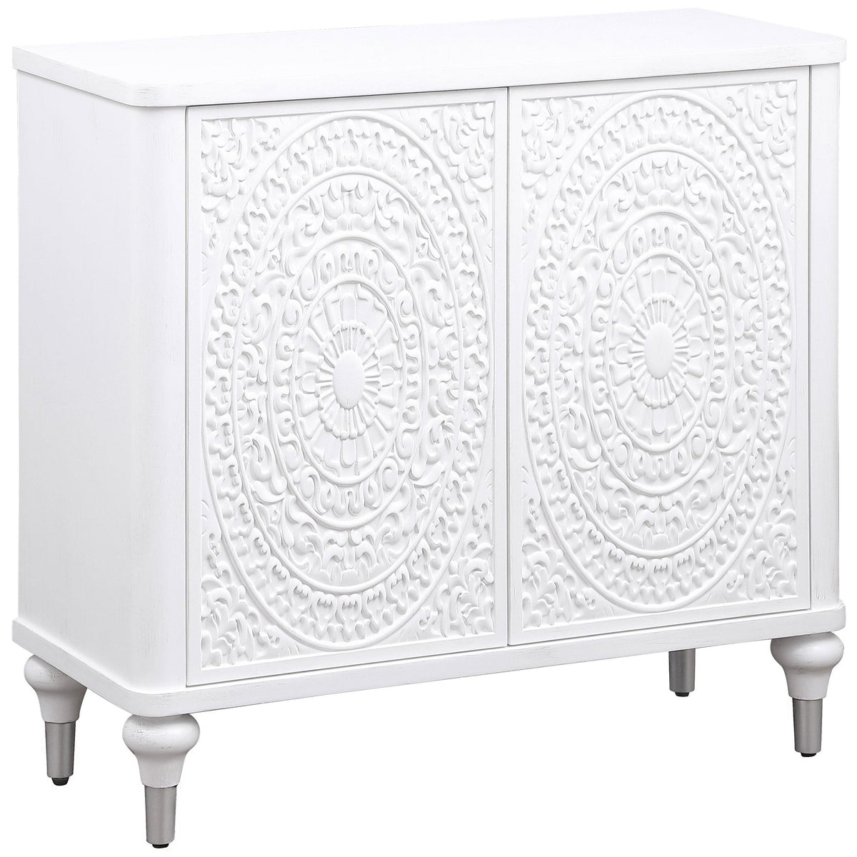 Cardella Accent Cabinet in Distressed White - Coaster Furniture