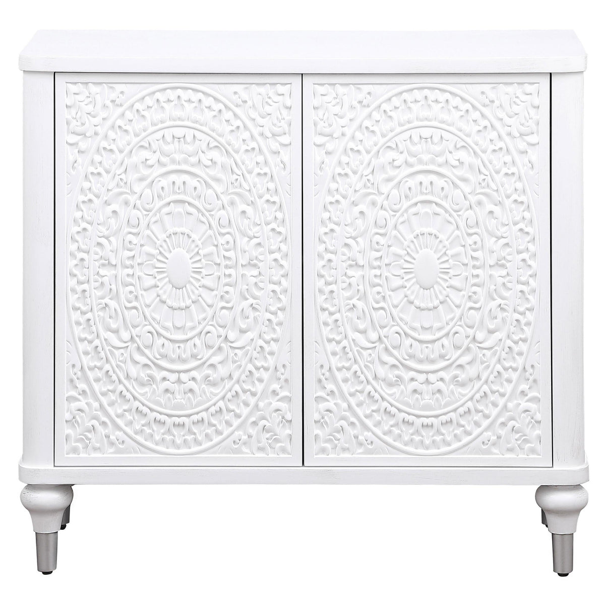 Cardella Accent Cabinet in Distressed White - Coaster Furniture