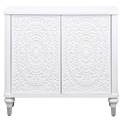 Cardella Accent Cabinet in Distressed White - Coaster Furniture